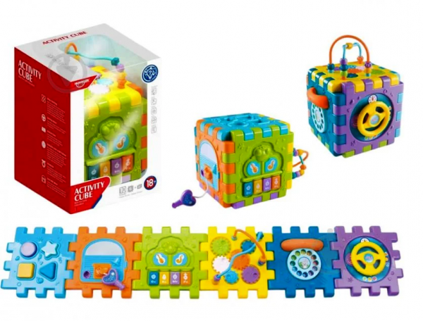 Дитяча іграшка для малюка розвиваючий куб-сортер з музикою HE0527