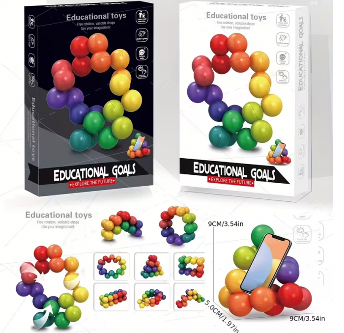 Антистрес іграшка кольорові нейрокульки молекули (4587) кульки вільного обертання