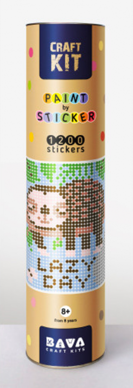 Аплікація - картина по номерам з наліпками (арт терапія) Лінивець, 33х48см, 1200 стікерів ( відео в описі)