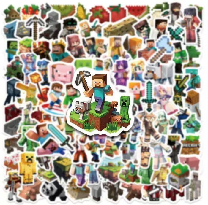 Наліпка зображення героїв гри Майнкрафт Minecraft  набір 100шт (4947) ціна за набір