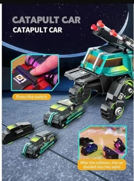 Дитяча іграшка інерційна машинка 3в1 з катапультою MY66-M1223 MING YUAN метало-пластик