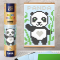 Аплікація - картина по номерам з наліпками (арт терапія) Панда, 33х48см, 1200 стікерів ( відео в описі )