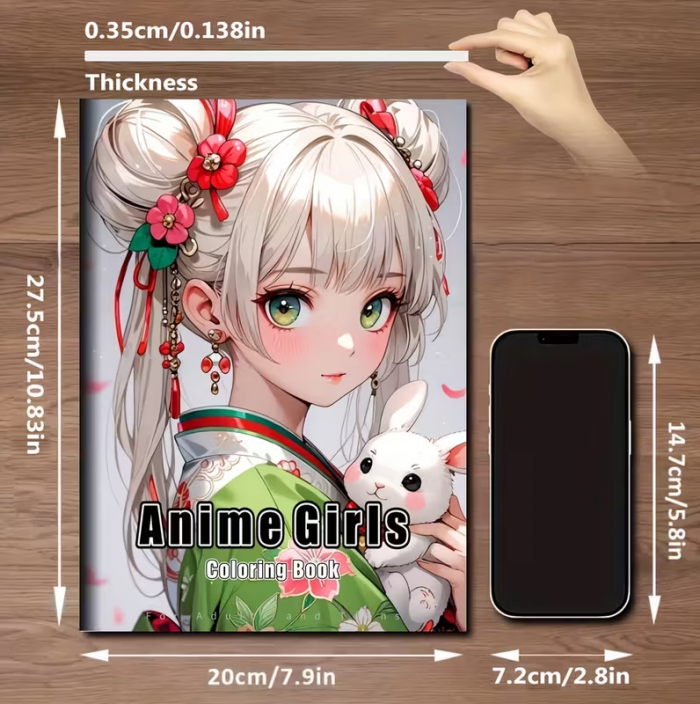 Арт терапія розмальовка 20 аркушів, сюжет аніме (4582) картон