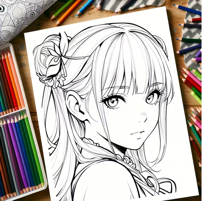 Арт терапія розмальовка 20 аркушів, сюжет аніме (4582) картон