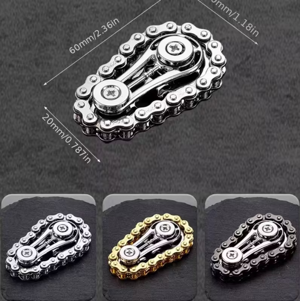 Антистрес іграшка спінер велосипедний ланцюг (4603) P-VIS колір срібло