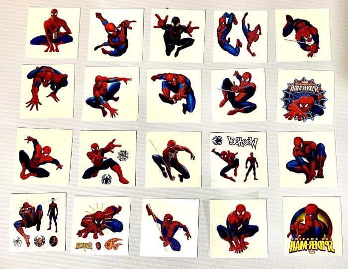20 шт набір наліпка тимчасове татуювання людина павук (спайдермен, Spider-Man), водонепроникна та довготривала) 20-SM кольорова (tatoo)