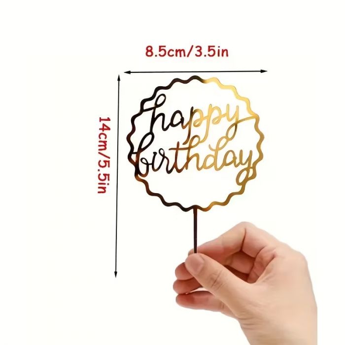 Акриловий топер для торта (4006) з днем народження, відео в описі 