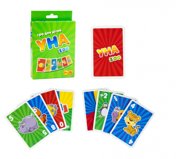 Настільна гра УНА zoo карткова розважальна українською мовою (7016 Strateg )