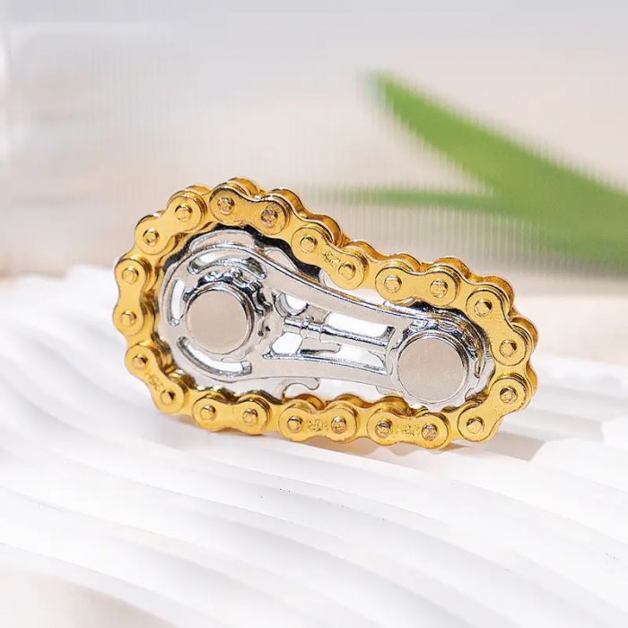 Антистрес іграшка спінер велосипедний ланцюг (3981) колір золото, метал