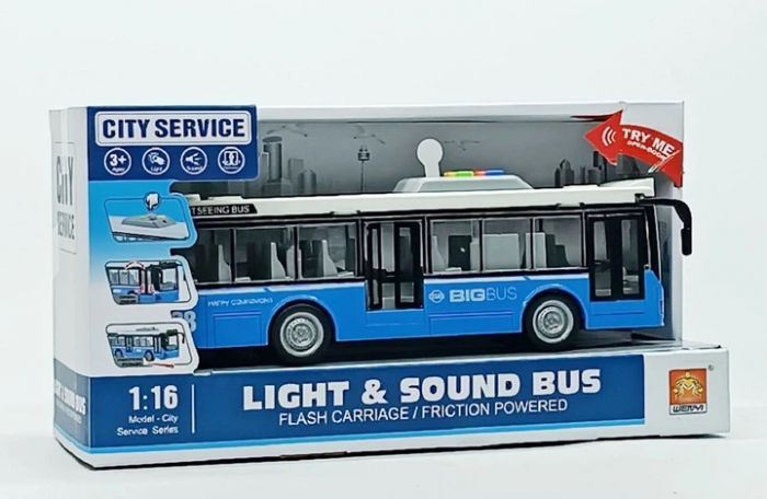 Дитяча іграшка автобус WY910AB (WENYI) фрикційний механізм, світло, звук