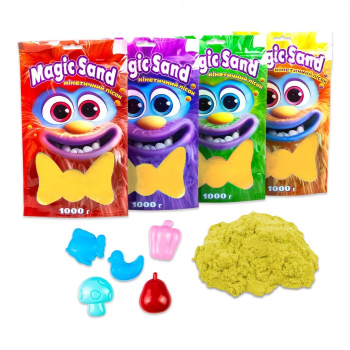 Кінетичний пісок (Вік 3+) Magic sand в пакеті  жовтий, 1 кг Strateg 39404-5