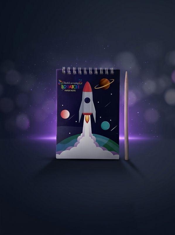 Арт терапія скретч малюнки космос скретчбук, антистрес царапка 14х10см (20-8804-WH)